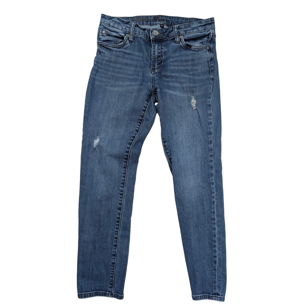 KUT FROM THE KLOTH Catherine Boyfriend Blue Wash Distressed Jeans Women's Size 4